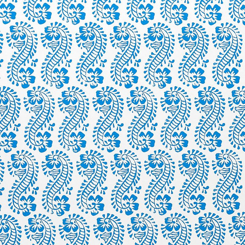 Lani Blue 5011120 by Schumacher Designer Wallpaper Molly Mahon 5.25" - Swanky Fabrics -