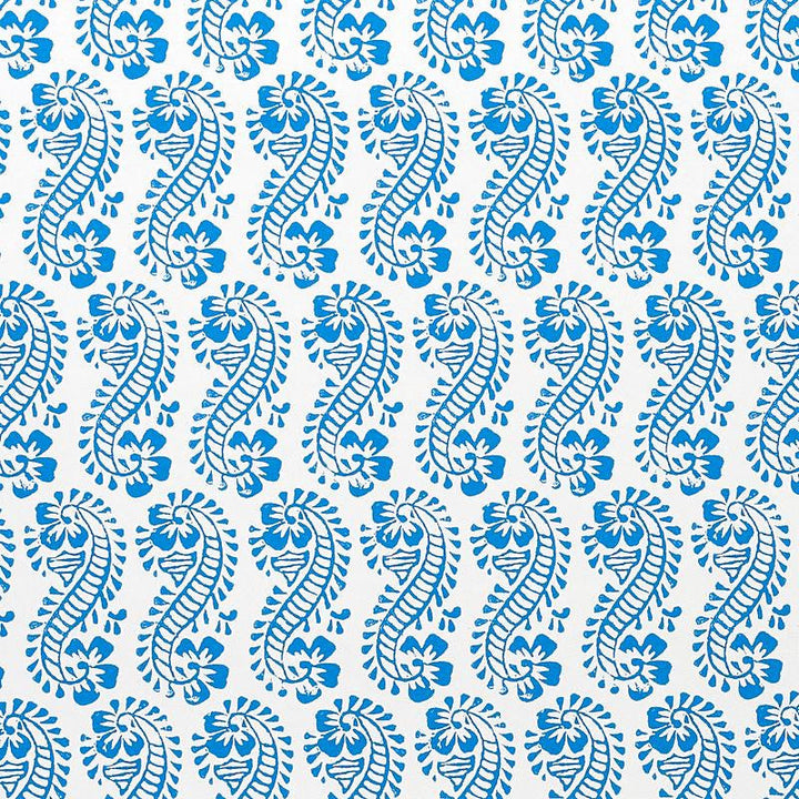 Lani Blue 5011120 by Schumacher Designer Wallpaper Molly Mahon 5.25" - Swanky Fabrics -