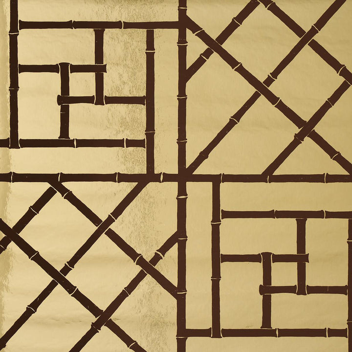 Trellis Metallic Glam Gold 5012760 by Schumacher Wallpaper Cristina Buckley 27.0" - Fabric Carolina -