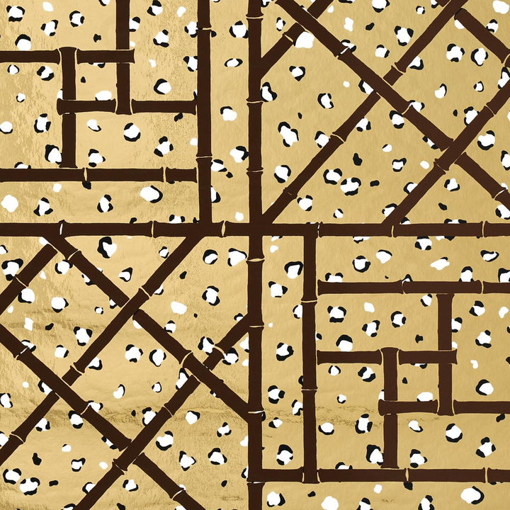 Fancy Beast Metallic Glam Gold 5012770 by Schumacher Wallpaper Cristina Buckley 27.0" - Fabric Carolina -