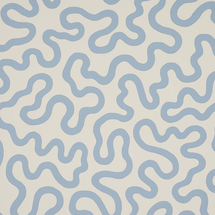 Riley Sky On Ivory 5012931 by Schumacher Wallpaper Smith Street 27.0" - Fabric Carolina -