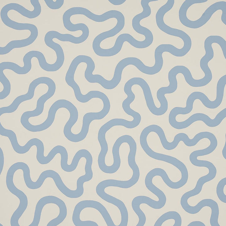 Riley Sky On Ivory 5012931 by Schumacher Designer Wallpaper Smith Street 27.0" - Swanky Fabrics -