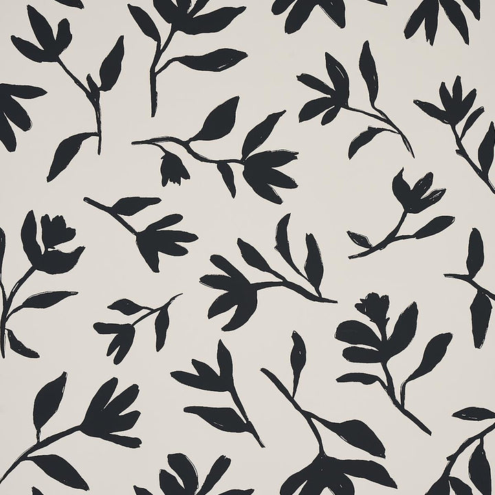 Laurel Black 5013071 by Schumacher Wallpaper New Wave: Black & White 27.0" - Fabric Carolina -