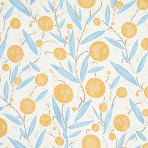 Mirabelle Yellow & Sky 5013200 by Schumacher Wallpaper