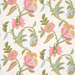 Indali Pink & Leaf 5013241 by Schumacher Wallpaper