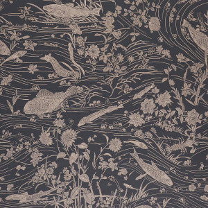 Sea Garden Charcoal 5013281 by Schumacher Wallpaper