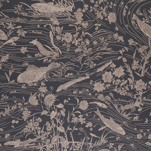 Sea Garden Charcoal 5013281 by Schumacher Wallpaper