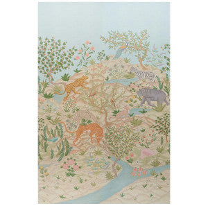 Finches Jungle Parchment 5013310 by Schumacher Wallpaper