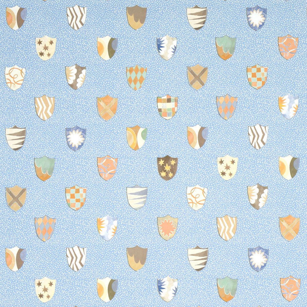 Heraldic Oxford Blue 5013491 by Schumacher Wallpaper Happy Menocal 13.5" - Fabric Carolina -