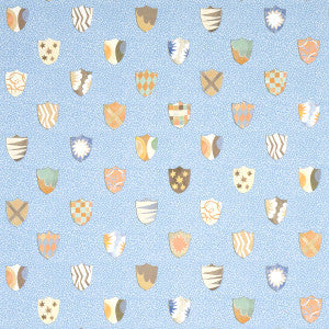 Heraldic Oxford Blue 5013491 by Schumacher Wallpaper