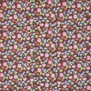 Calico Multi On Brown 5013502 by Schumacher Wallpaper
