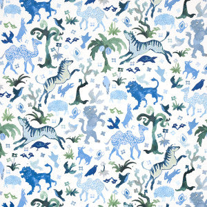 Beasts Blue And Green 5013531 by Schumacher Wallpaper
