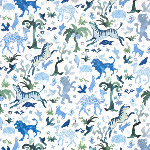 Beasts Blue And Green 5013531 by Schumacher Wallpaper