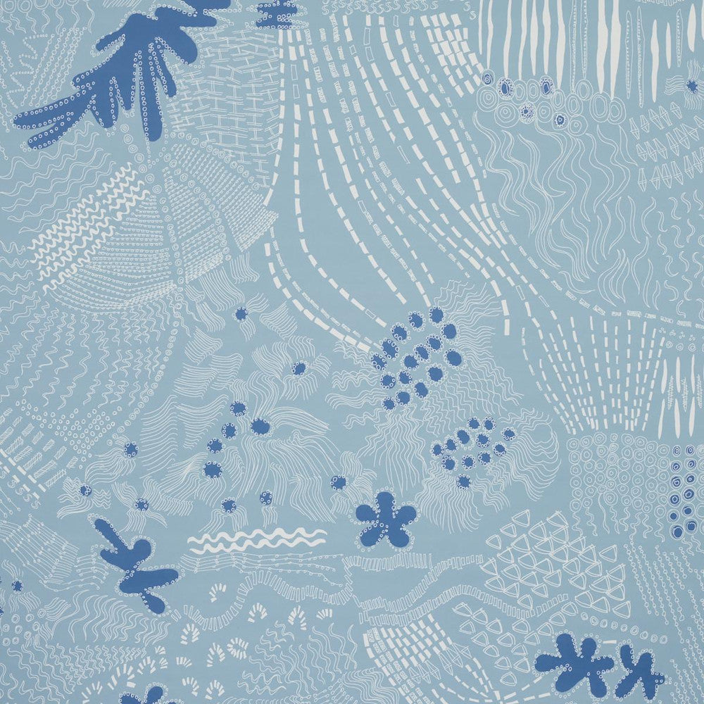 Haven Teal And Navy 5013561 by Schumacher Wallpaper Clements Ribeiro 54.0" - Fabric Carolina -