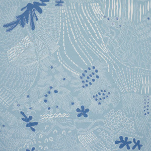 Haven Teal And Navy 5013561 by Schumacher Wallpaper