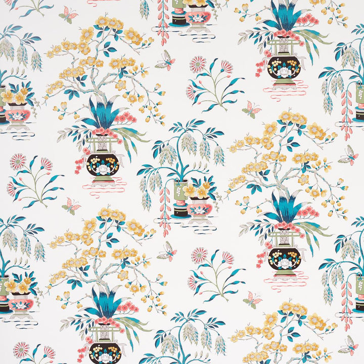Ming Vase Multi 5013581 by Schumacher Wallpaper Schumacher Classics 18.0" - Fabric Carolina -