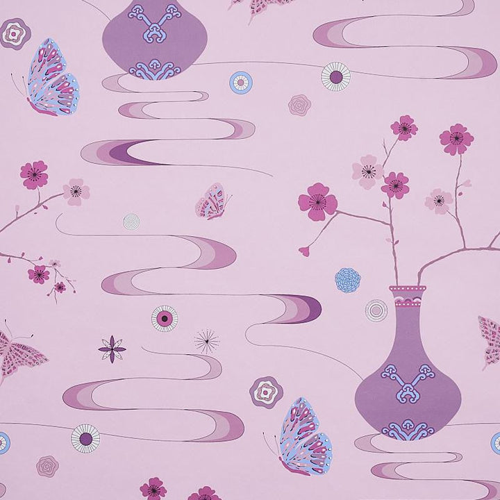 Fantasia Peony Pink 5013592 by Schumacher Designer Wallpaper Cristina Buckley 27.0" - Swanky Fabrics -