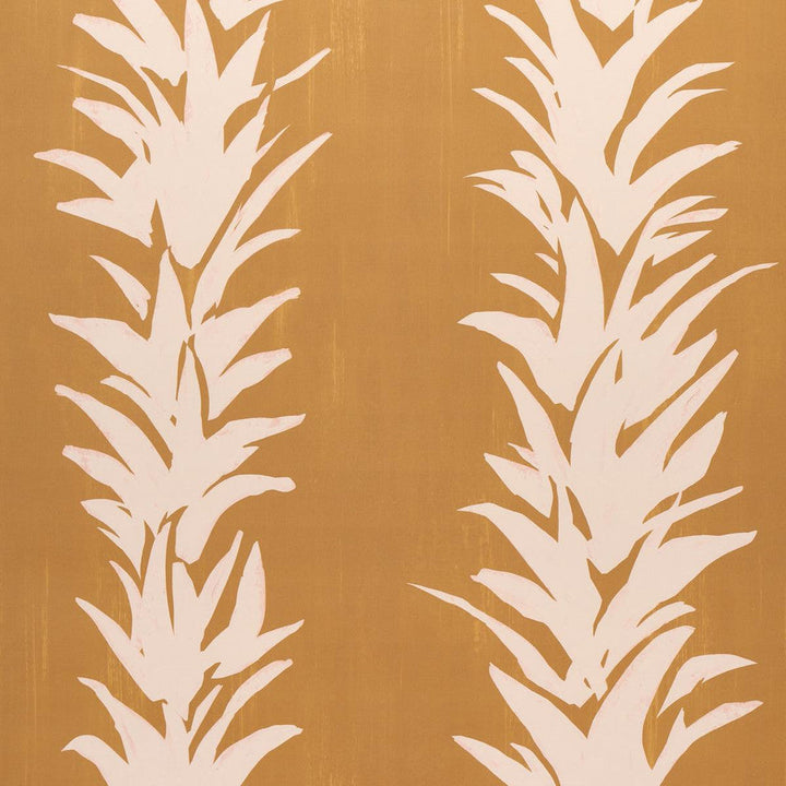 White Lotus Deep Yellow 5013662 by Schumacher Designer Wallpaper Backdrop 27.0" - Swanky Fabrics -