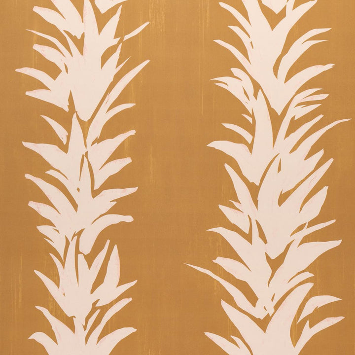 White Lotus Deep Yellow 5013662 by Schumacher Wallpaper Backdrop 27.0" - Fabric Carolina -