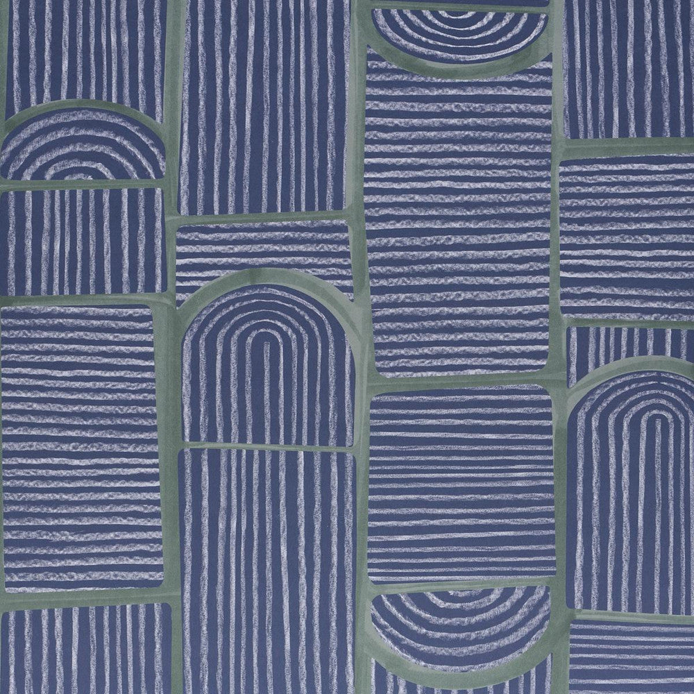 Bloomsbury Deep Navy 5013683 by Schumacher Designer Wallpaper Backdrop 27.0" - Swanky Fabrics -