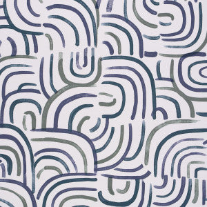 New Beat Blue & Green 5013690 by Schumacher Wallpaper
