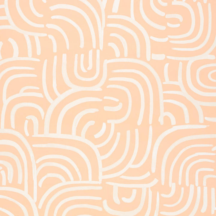 New Beat Light Peach 5013692 by Schumacher Wallpaper Backdrop 27.0" - Fabric Carolina -