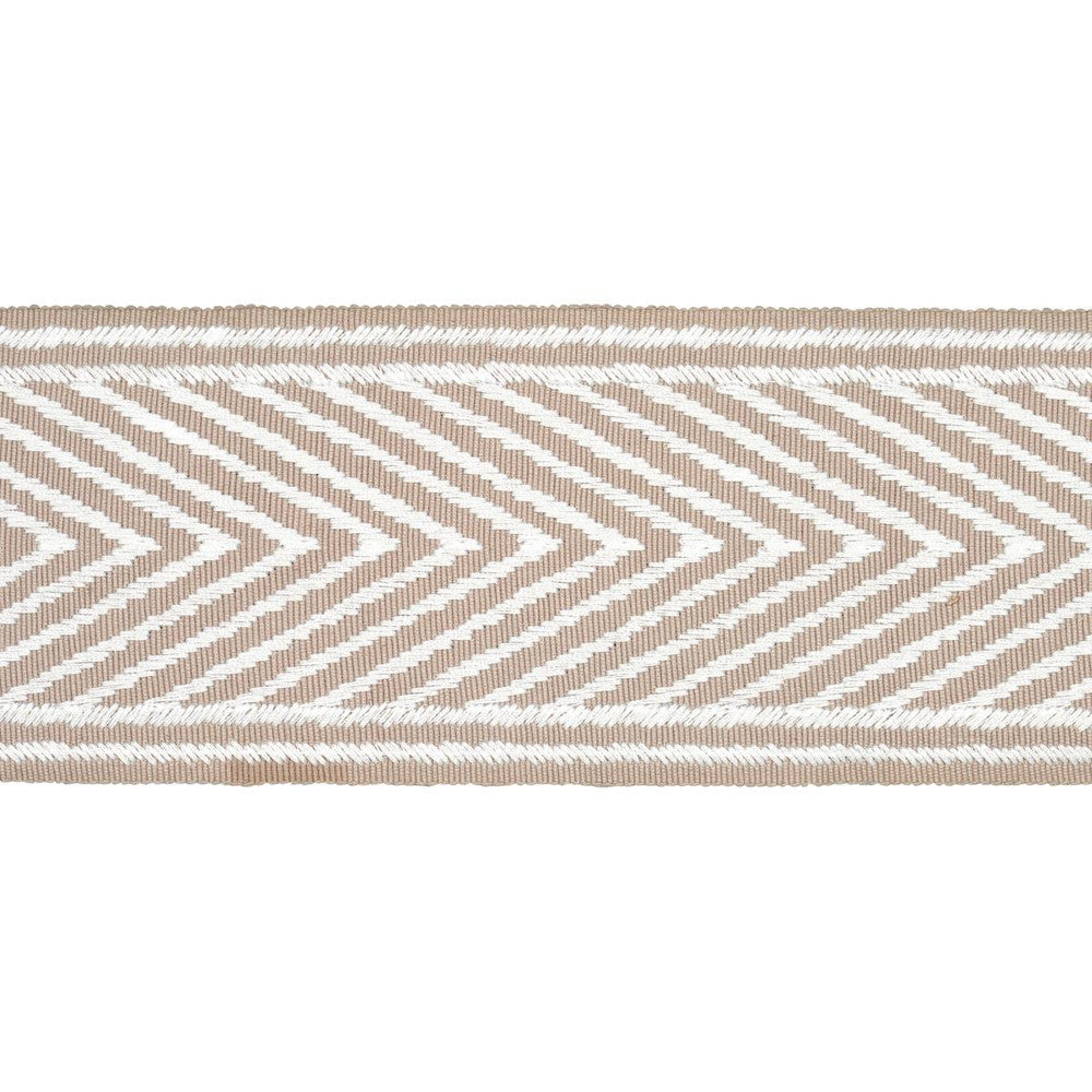 Nicholson Tape Linen 69967 by Schumacher Designer Trim Embroidered And Embellished Trims 2.75" - Swanky Fabrics -