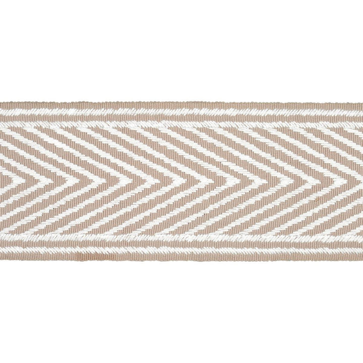 Nicholson Tape Linen 69967 by Schumacher Designer Trim Embroidered And Embellished Trims 2.75" - Swanky Fabrics -