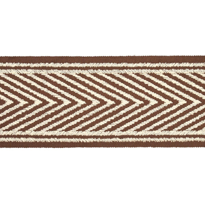 Nicholson Tape Brown 69968 by Schumacher Designer Trim Embroidered And Embellished Trims 2.75" - Swanky Fabrics -