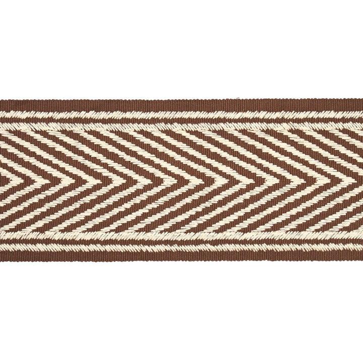 Nicholson Tape Brown 69968 by Schumacher Trim Embroidered And Embellished Trims 2.75" - Fabric Carolina -