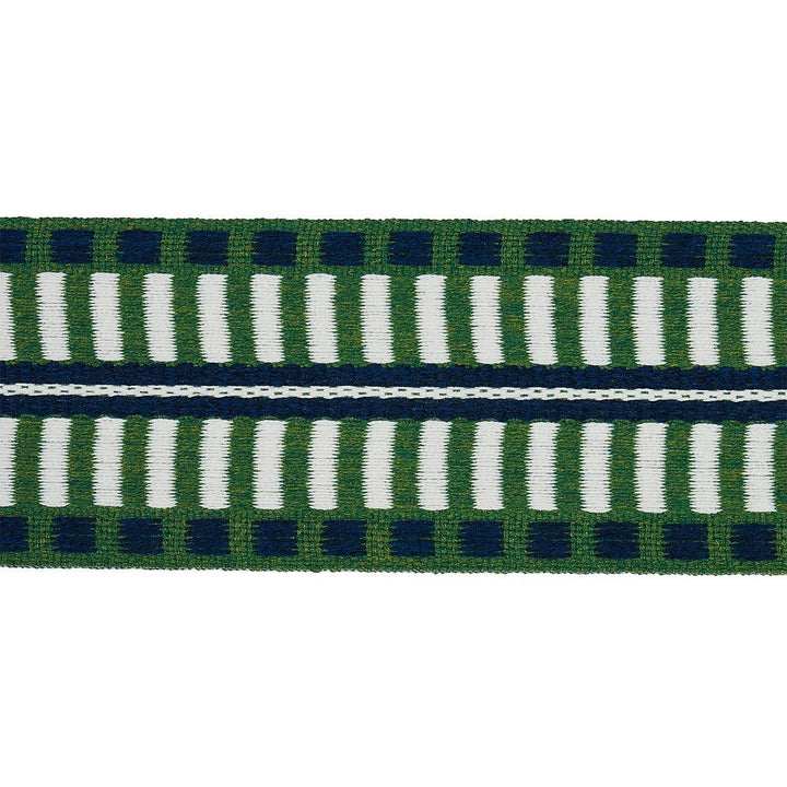 Jacobsen Tape Indoor/Outdoor Emerald 73632 by Schumacher Designer Trim Indoor/Outdoor Recolors - Swanky Fabrics -