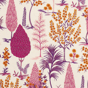 Pandora Embroidery Aubergine 74171 by Schumacher Fabric