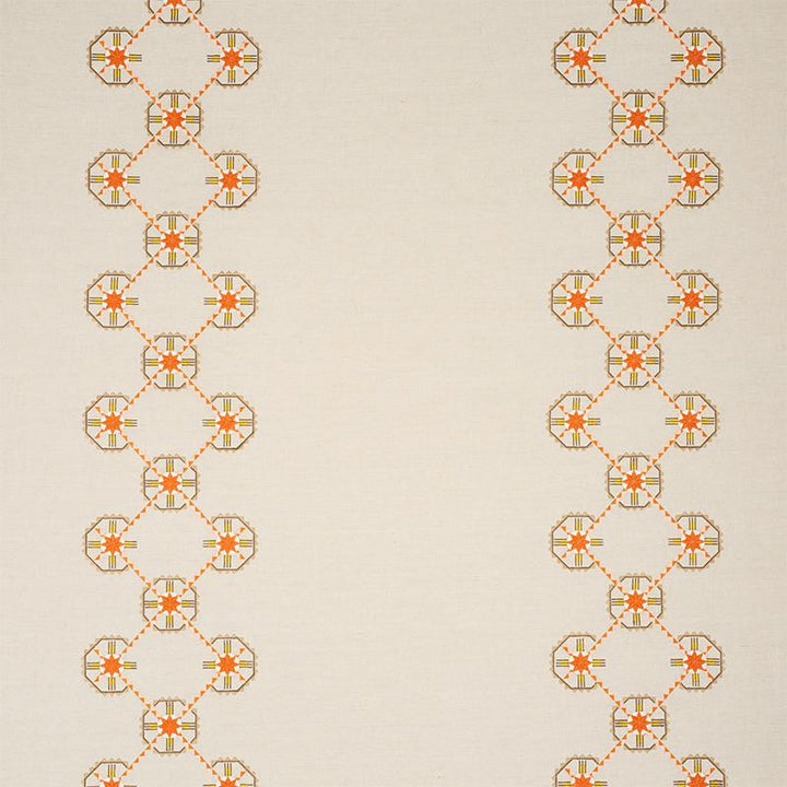 Chamizal Embroidery Orange & Pink 77602 by Schumacher Fabric True West 28.5" - Fabric Carolina -