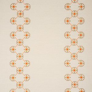 Chamizal Embroidery Orange & Pink 77602 by Schumacher Fabric