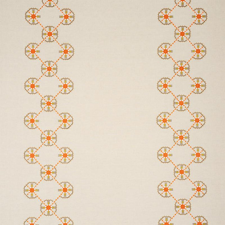 Chamizal Embroidery Orange & Pink 77602 by Schumacher Designer Fabric True West 28.5" - Swanky Fabrics -