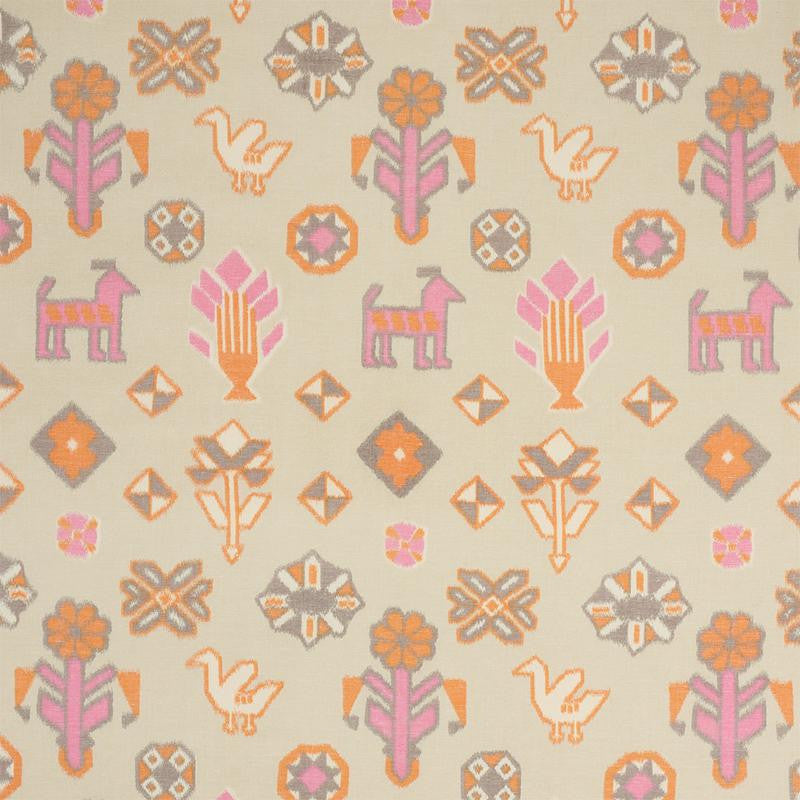 Chuska Warp Print Pink & Orange 78142 by Schumacher Fabric True West 18.0" - Fabric Carolina -