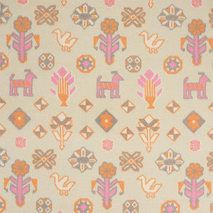 Chuska Warp Print Pink & Orange 78142 by Schumacher Fabric