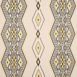 Bayeta Embroidery Yellow & Neutral 78152 by Schumacher Fabric