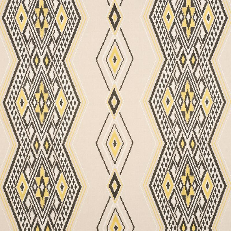 Bayeta Embroidery Yellow & Neutral 78152 by Schumacher Fabric True West 26.25" - Fabric Carolina -