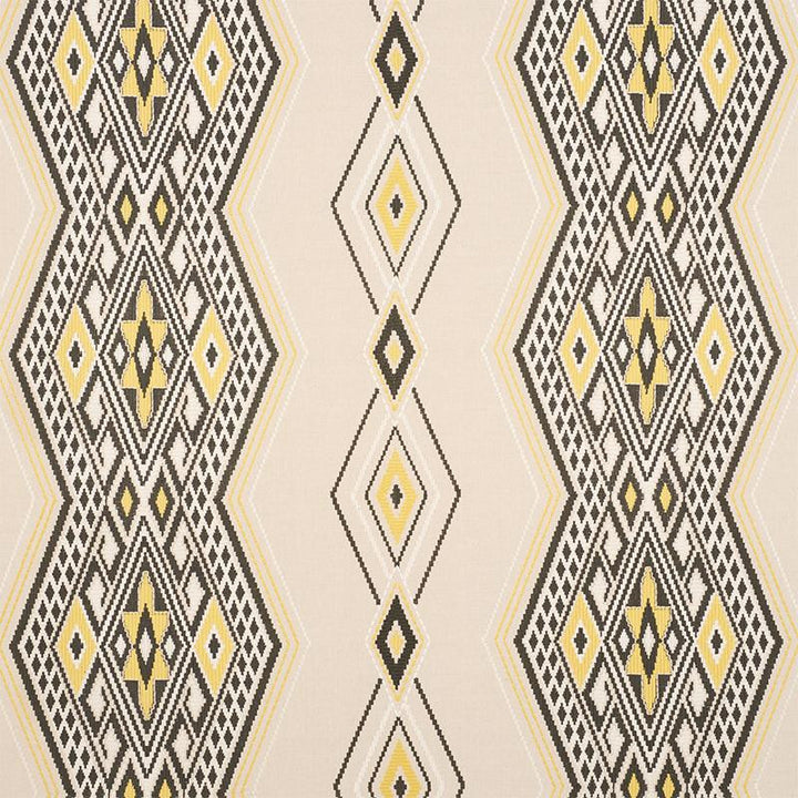 Bayeta Embroidery Yellow & Neutral 78152 by Schumacher Fabric True West 26.25" - Fabric Carolina -