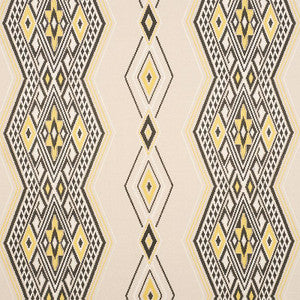 Bayeta Embroidery Yellow & Neutral 78152 by Schumacher Fabric