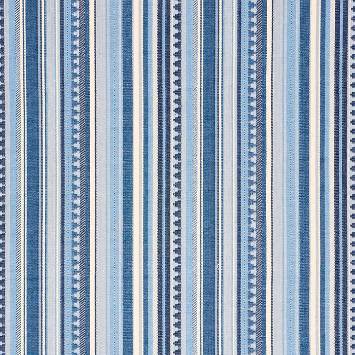 Zuni Stripe Blue 78731 by Schumacher Designer Fabric Open Sky 14.5" - Swanky Fabrics -