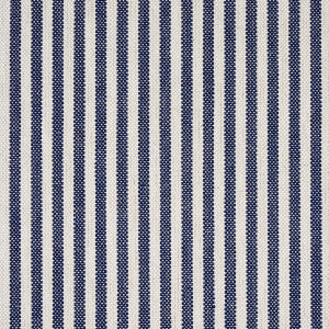 Lilly Stripe High Performance Linen Navy & Ivory 80491 by Schumacher Fabric