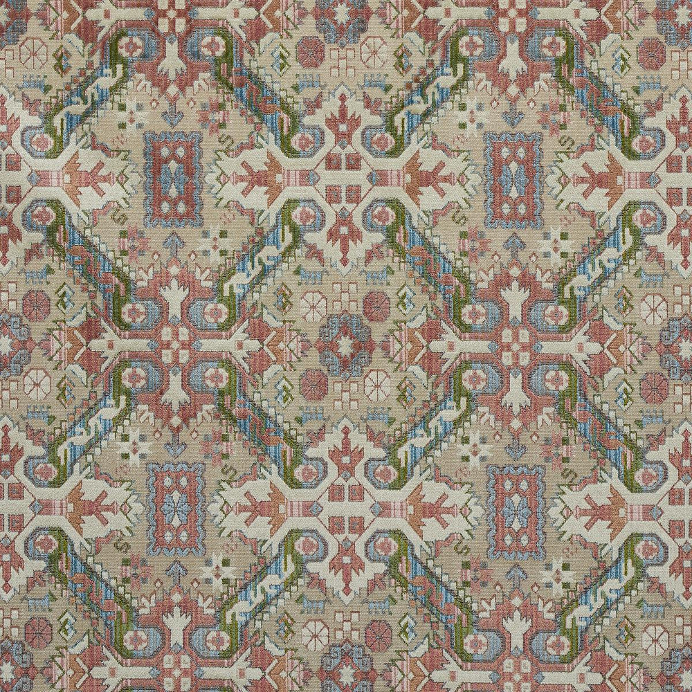 Tiraz Velvet Multi 80602 by Schumacher Fabric Tapis 13.4" - Fabric Carolina -