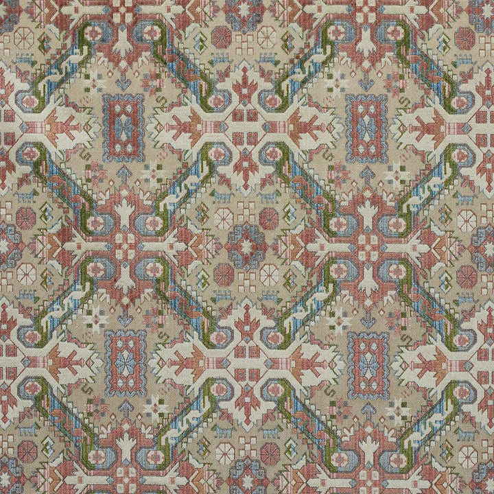 Tiraz Velvet Multi 80602 by Schumacher Fabric Tapis 13.4" - Fabric Carolina -