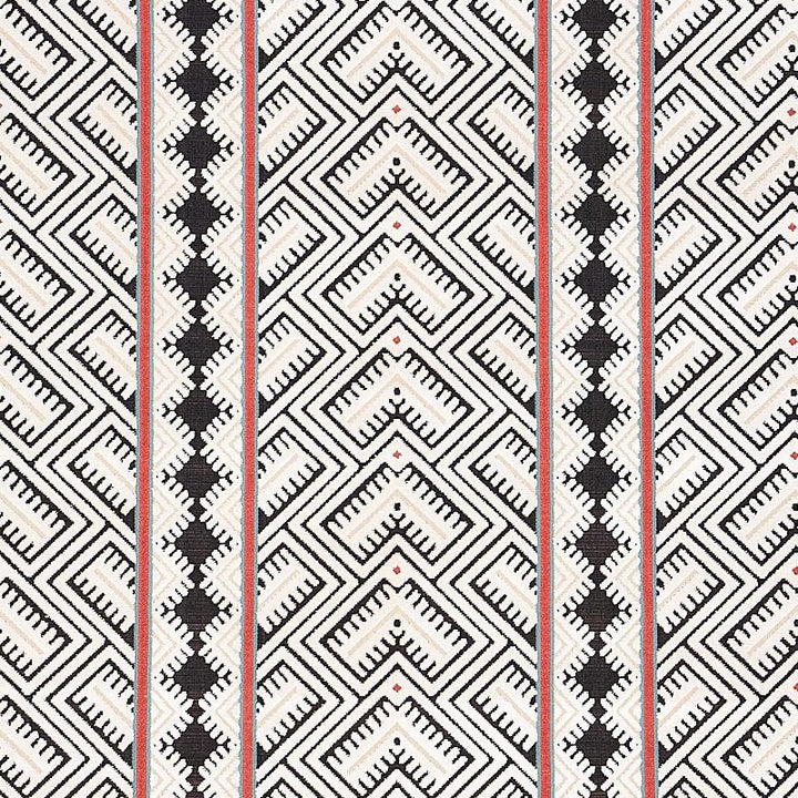 Parvin Velvet Black And Ivory 80650 by Schumacher Fabric Tapis 13.0" - Fabric Carolina -