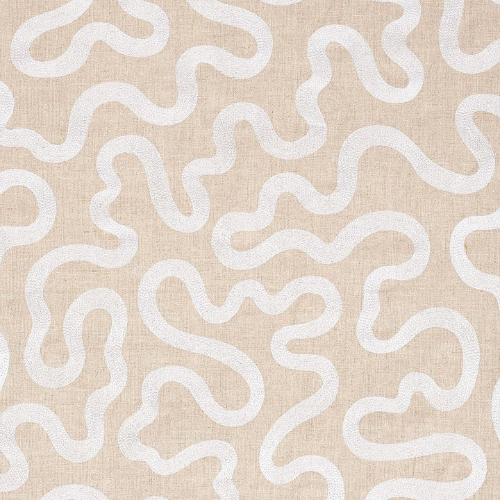 Riley Embroidery Ivory On Natural 80792 by Schumacher Fabric Smith Street - Fabric Carolina -