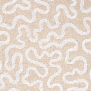 Riley Embroidery Ivory On Natural 80792 by Schumacher Fabric
