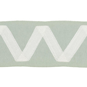 Legere Appliqu Tape Ivory On Seaglass 80872 by Schumacher Trim