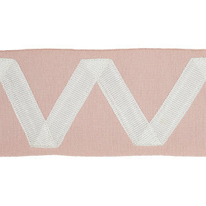 Legere Appliqu Tape Ivory On Blush 80874 by Schumacher Trim